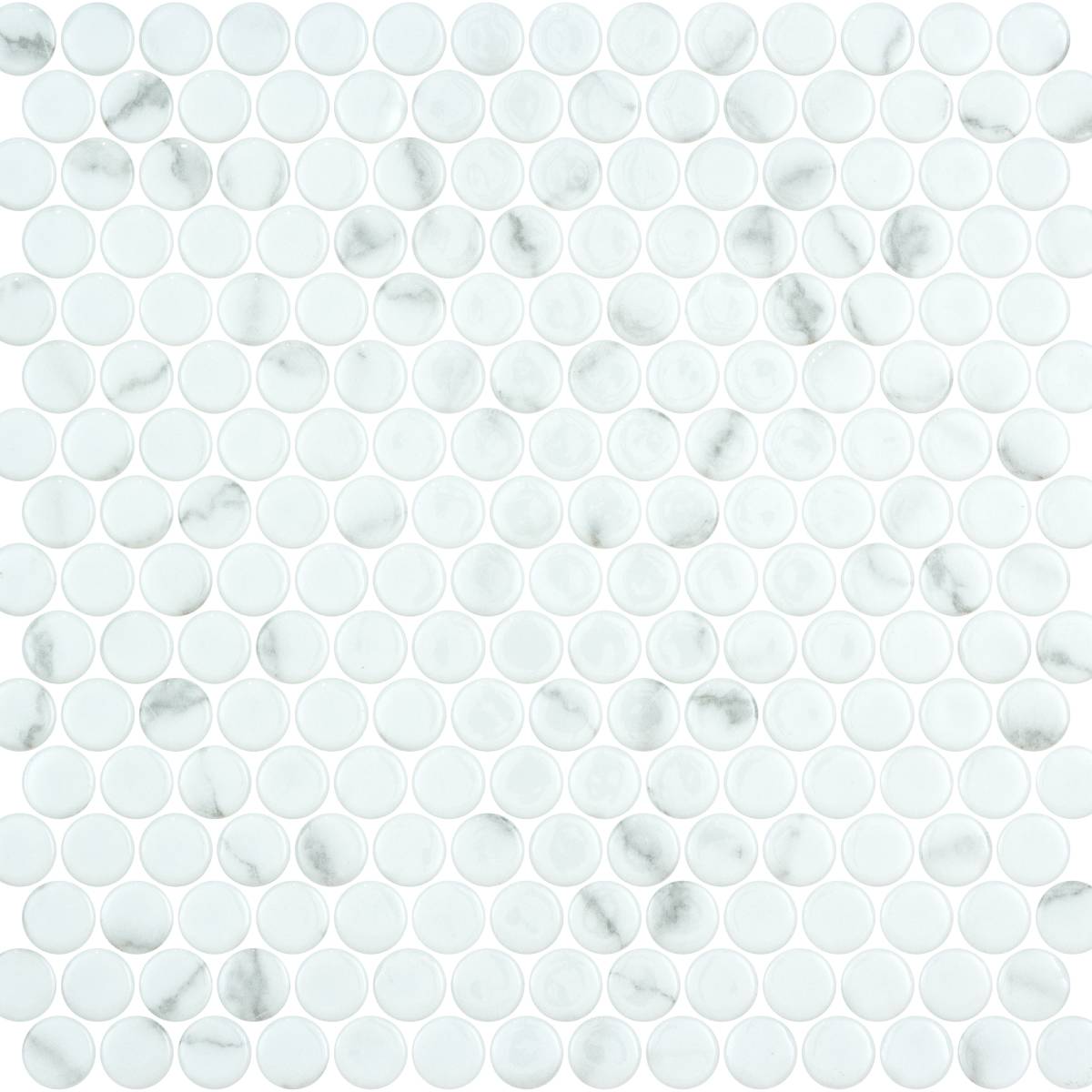 Penny Venato White Shiny Non Slip 28.6 x 28.6cm Mosaic Sheet (11804)
