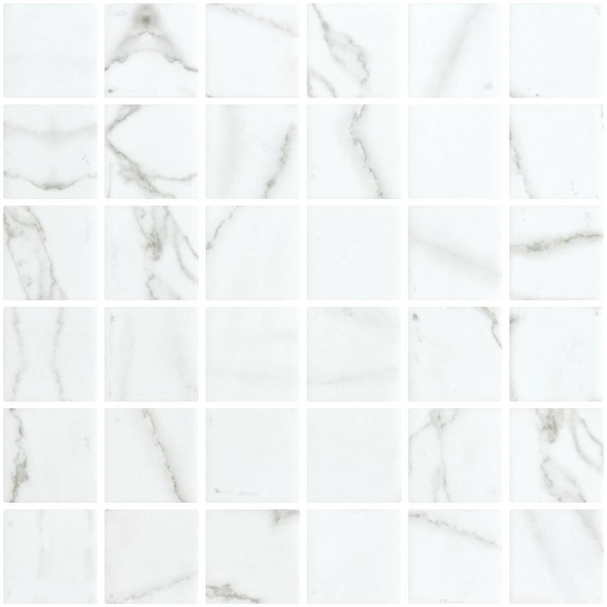 Penta Venato White Matte Square Non Slip 31.1 x 31.1cm Mosaic Sheet (11818)