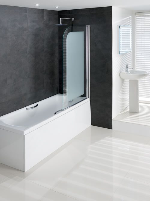 Volente Frosted 8mm Hinged Bath Screen (2978)