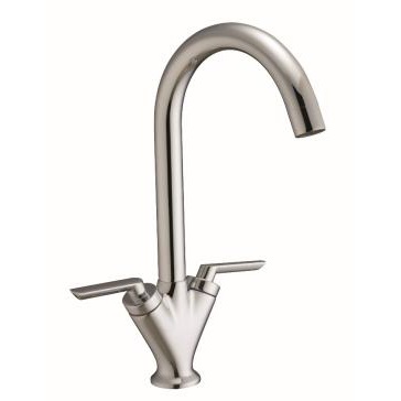 ER Twin Lever Kitchen Mixer Tap - Brushed Chrome (2169)
