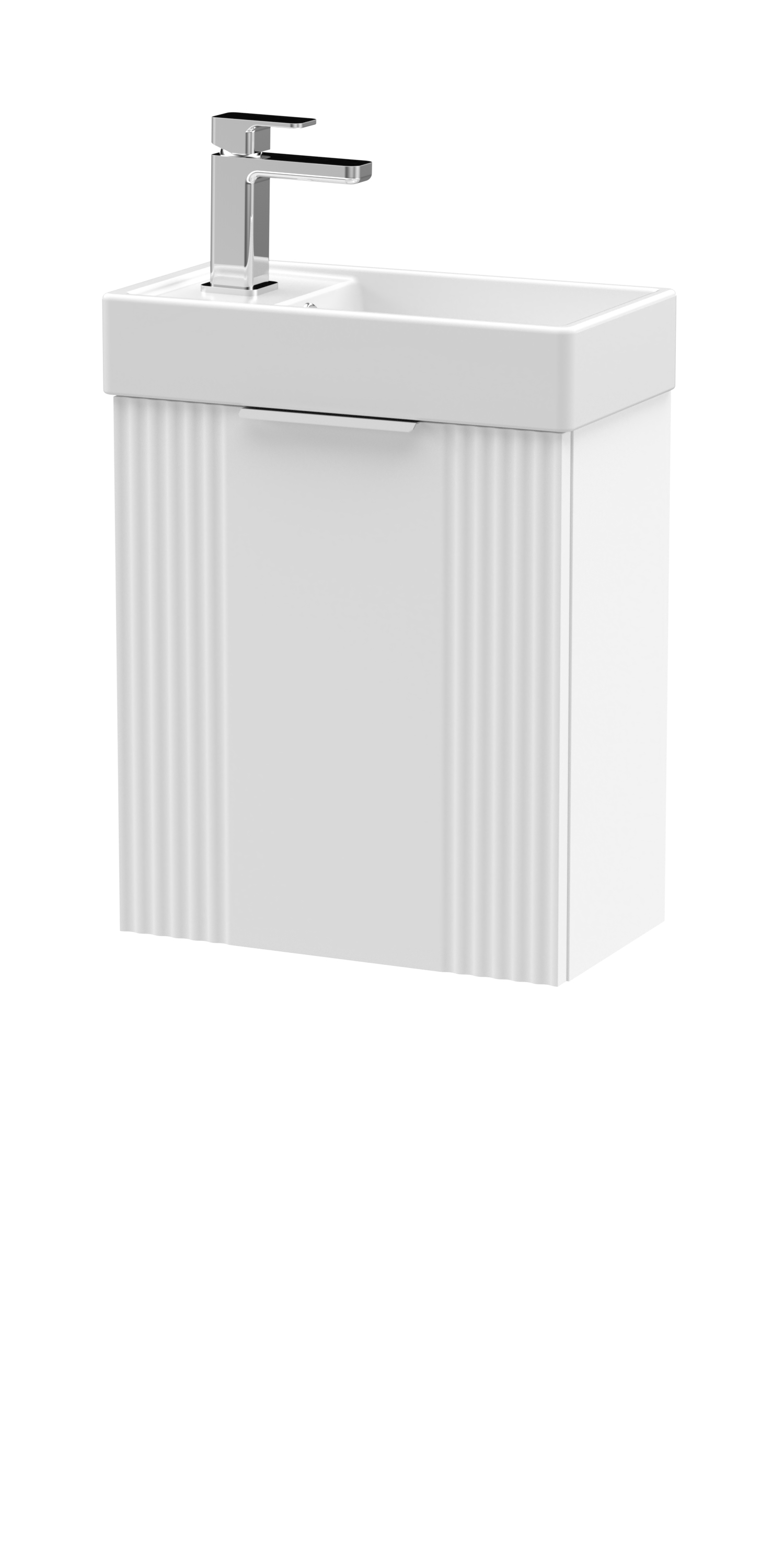 Nuie 400mm Satin White Wall Hung Cabinet & Basin