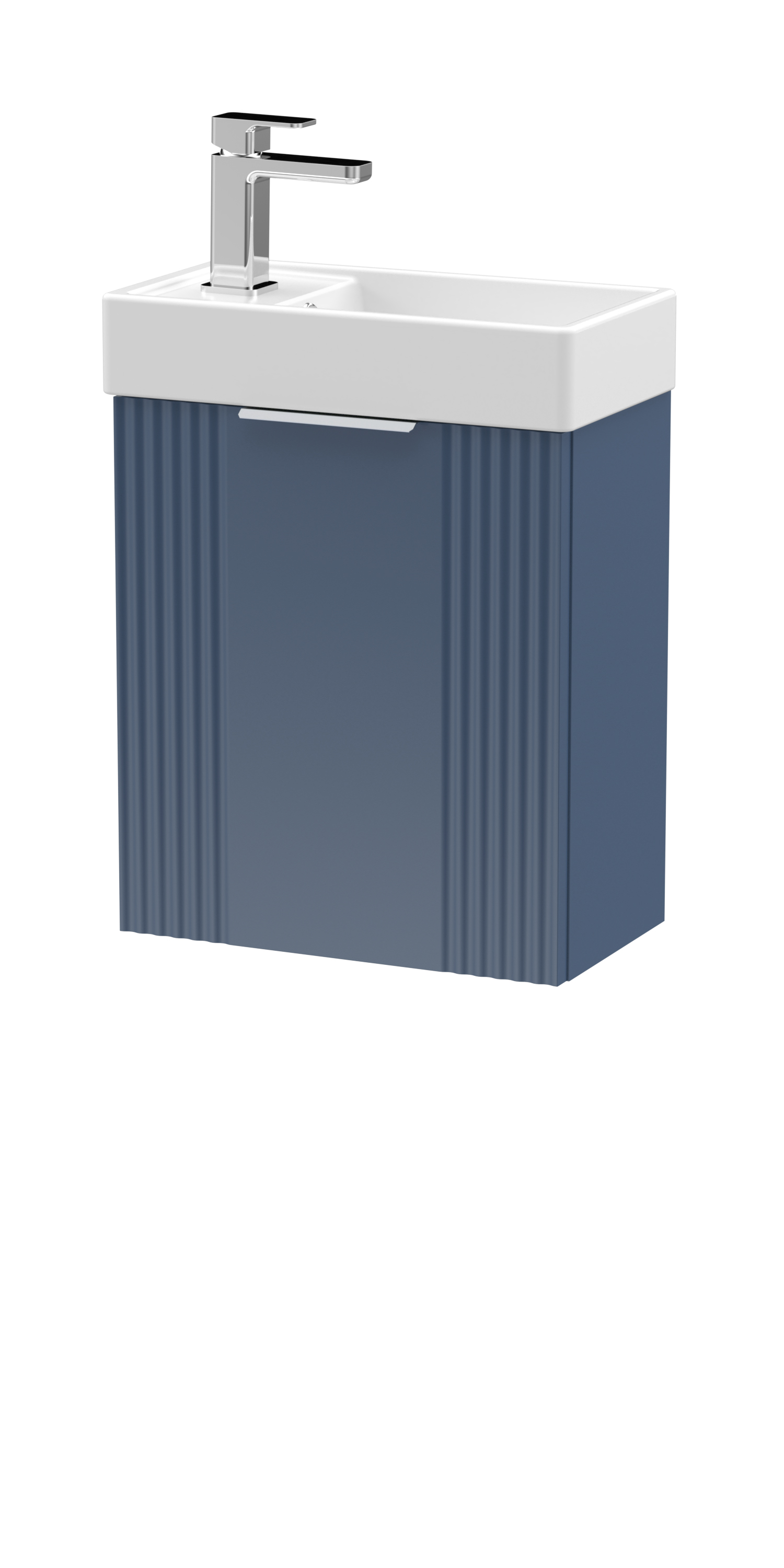 Nuie 400mm Satin Blue Wall Hung Cabinet & Basin