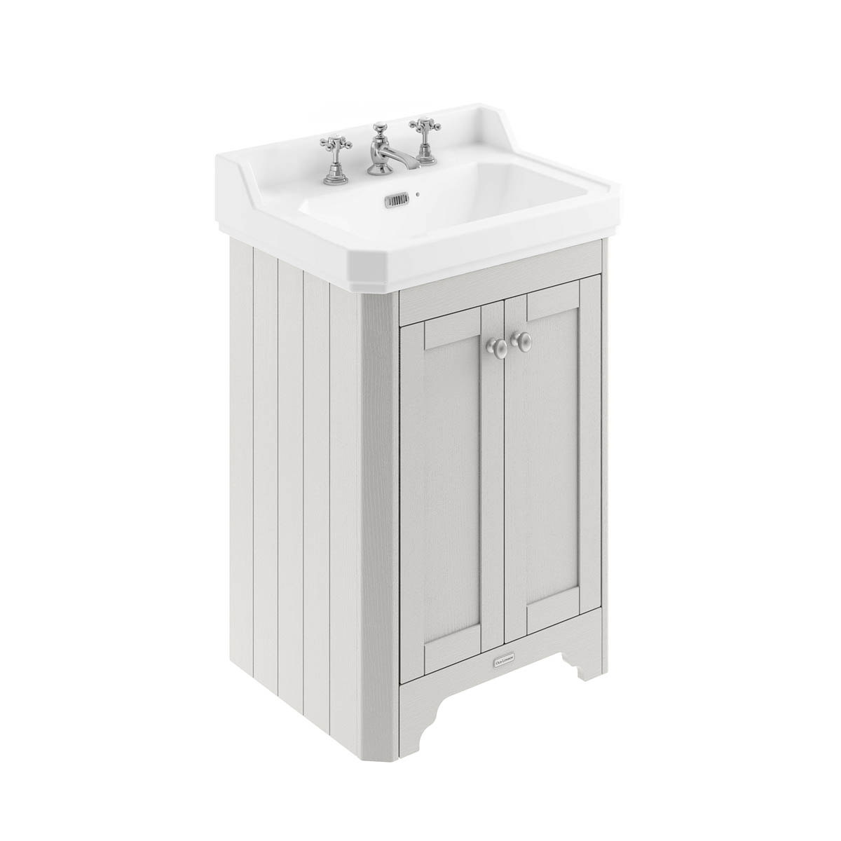 Hudson Reed Traditional Old London Timeless Sand 595mm 2-Door Unit & Basin 3 Tap Hole