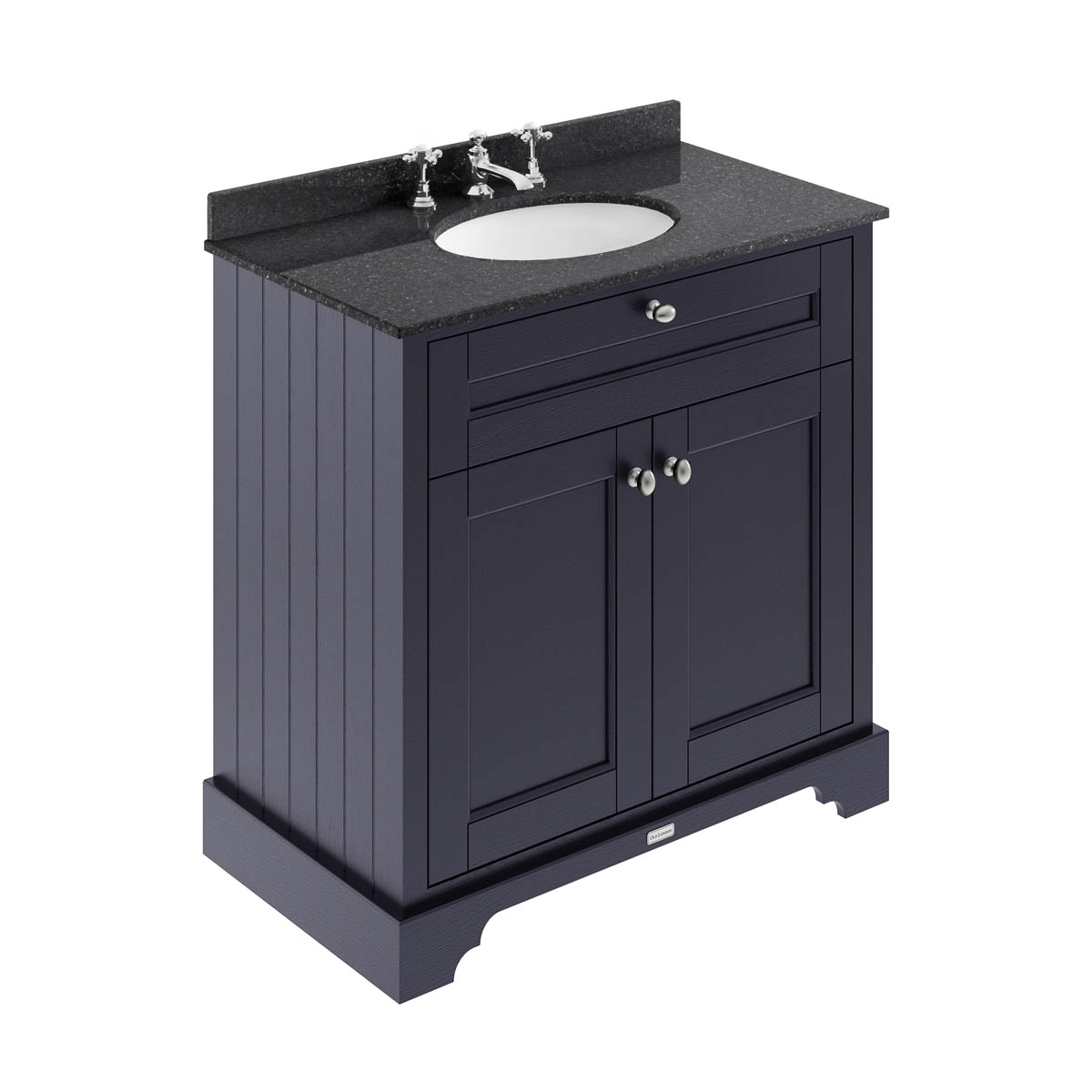 Hudson Reed Traditional Old London Twilight Blue 800mm Cabinet & Black Marble Top 3 Tap Hole