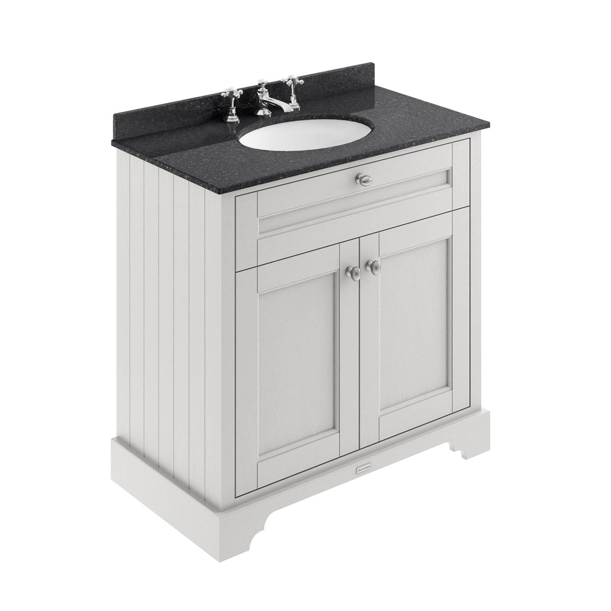 Hudson Reed Traditional Old London Timeless Sand 800mm Cabinet & Black Marble Top 3 Tap Hole