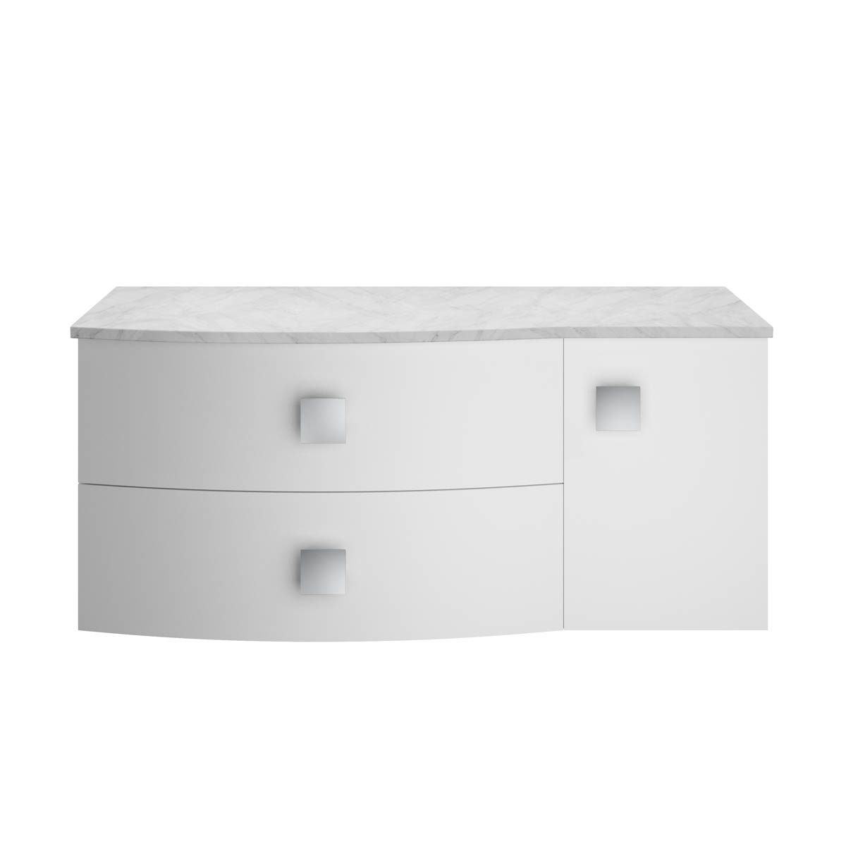 Hudson Reed Sarenna Moon White 1000mm Left Hand Cabinet With Grey Marble Top