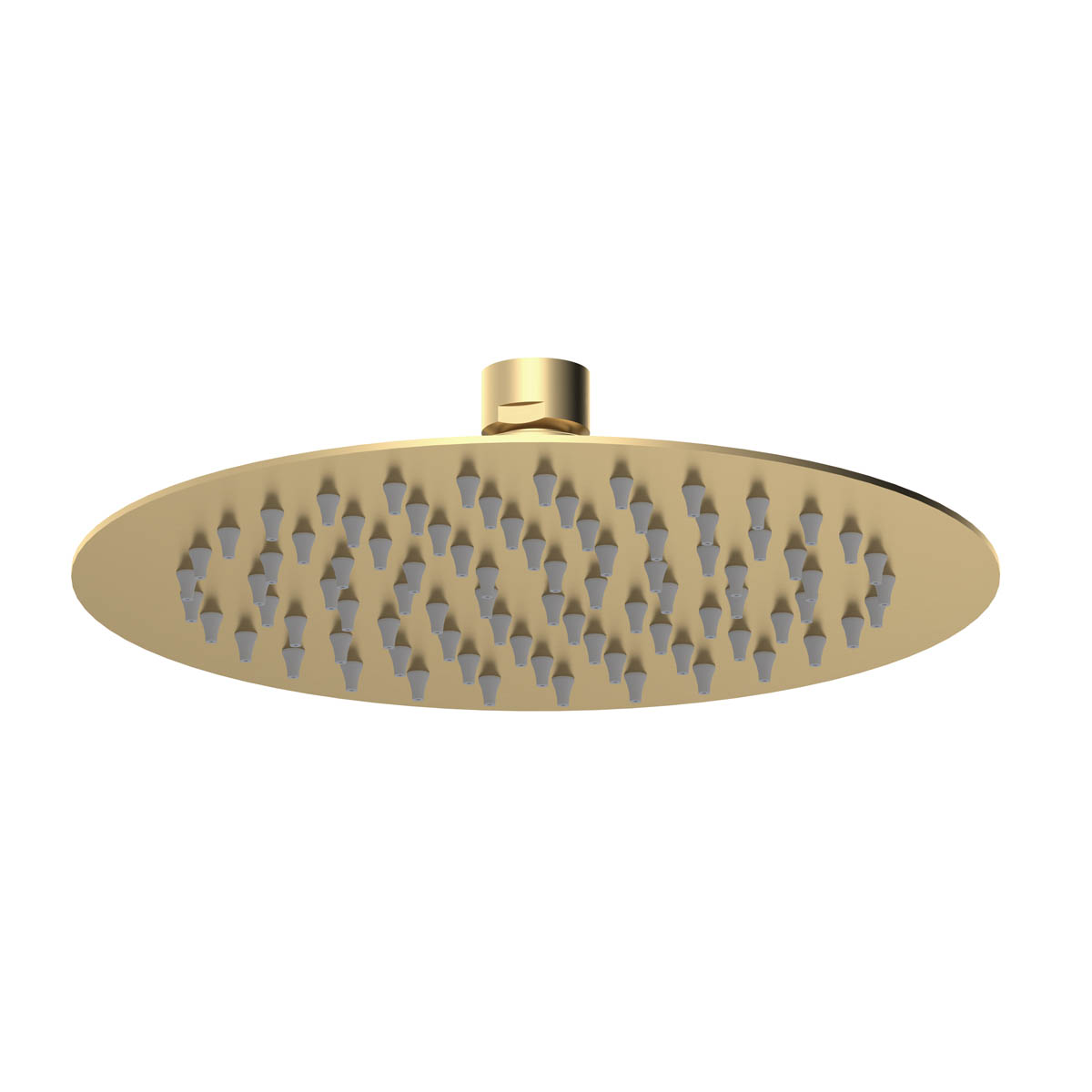 Round Stainless Steel 200mm Fixed Shower Head - Brushed Brass (12570)