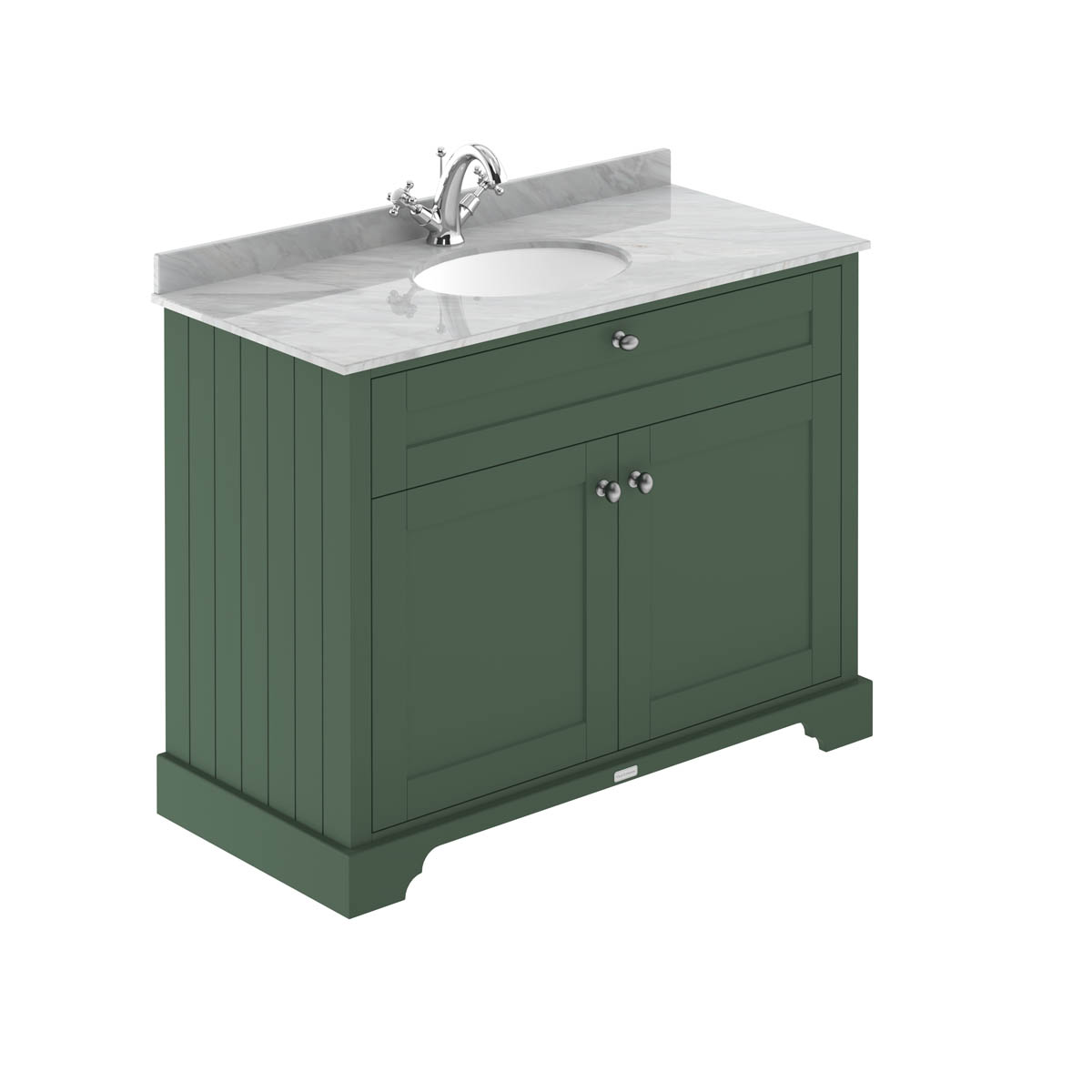 Hudson Reed Traditional Old London Hunter Green 1000mm Cabinet & Grey Marble Top 1 Tap Hole