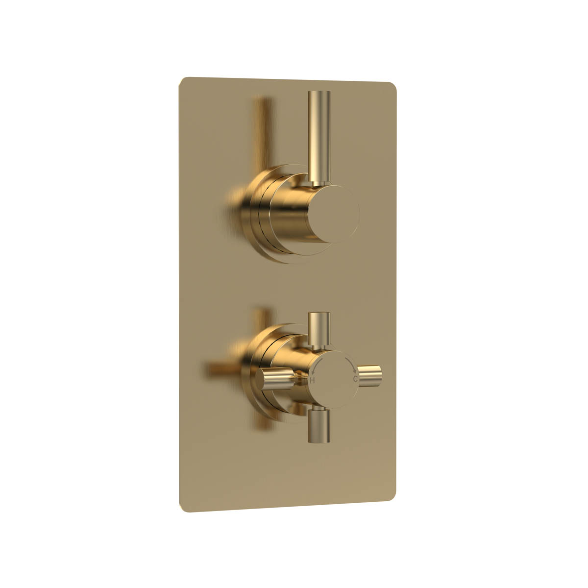 Hudson Reed Tec Pura Twin Thermostatic Shower Valve - Brushed Brass (18751)