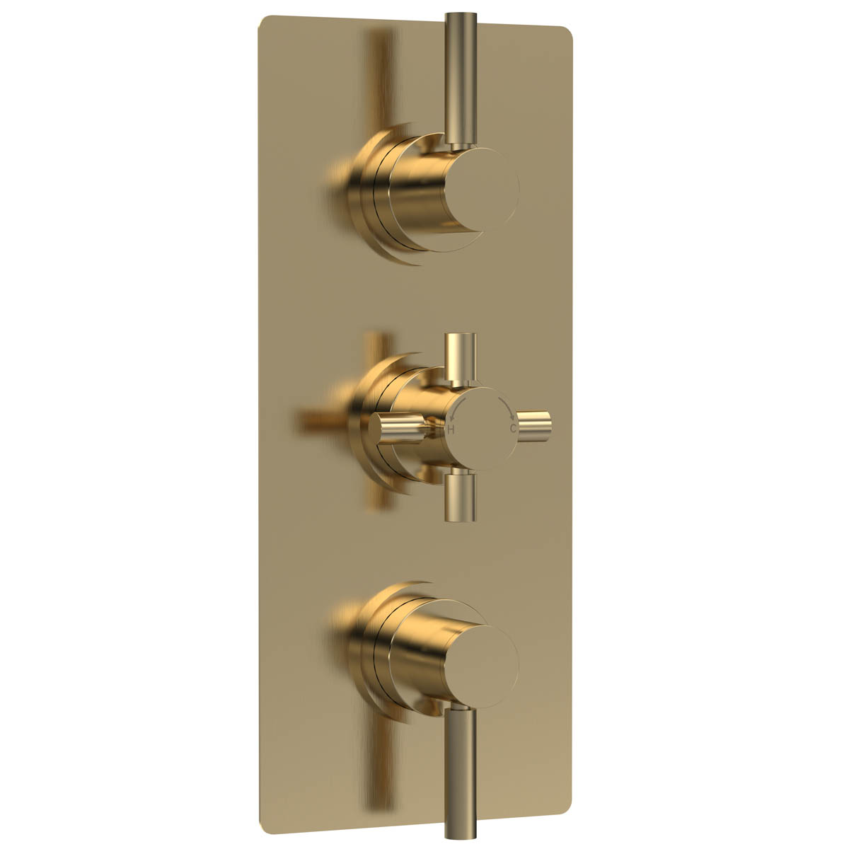 Hudson Reed Tec Pura Triple Thermostatic Shower Valve With Diverter - Brushed Brass (18793)