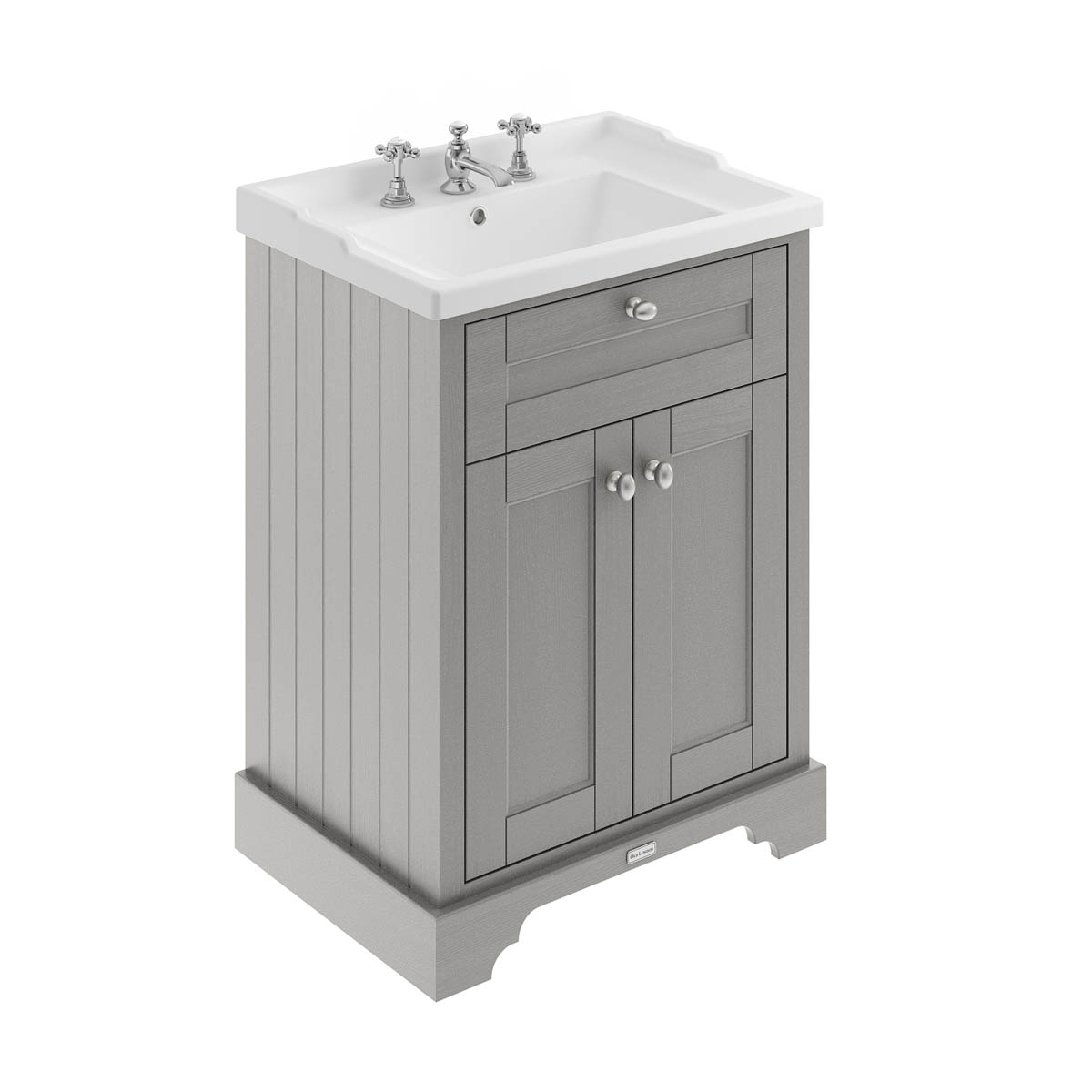 Hudson Reed Traditional Old London Storm Grey 600mm Cabinet & Basin 3 Tap Hole