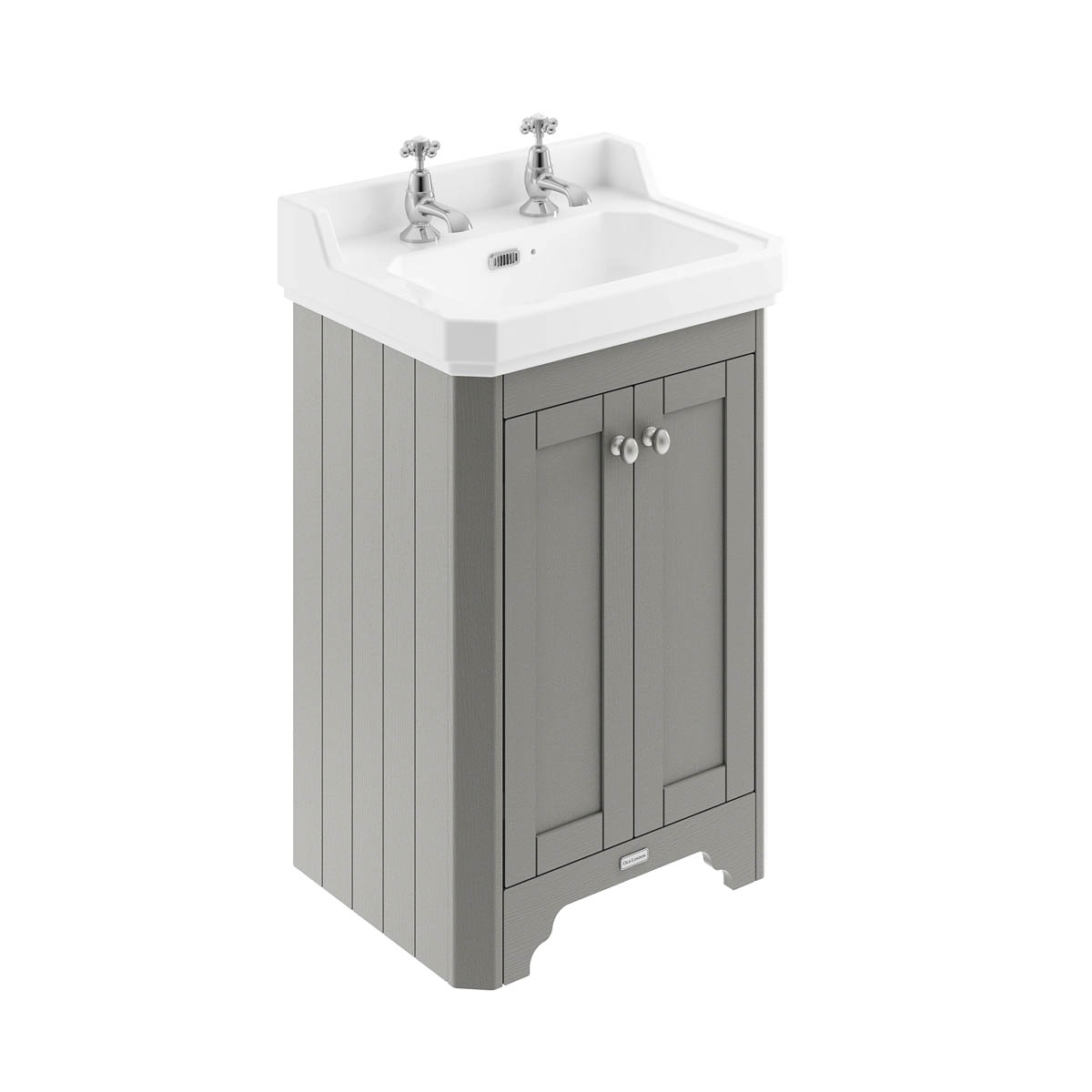 Hudson Reed Traditional Old London Storm Grey 560mm 2-Door Unit & Basin 2 Tap Hole