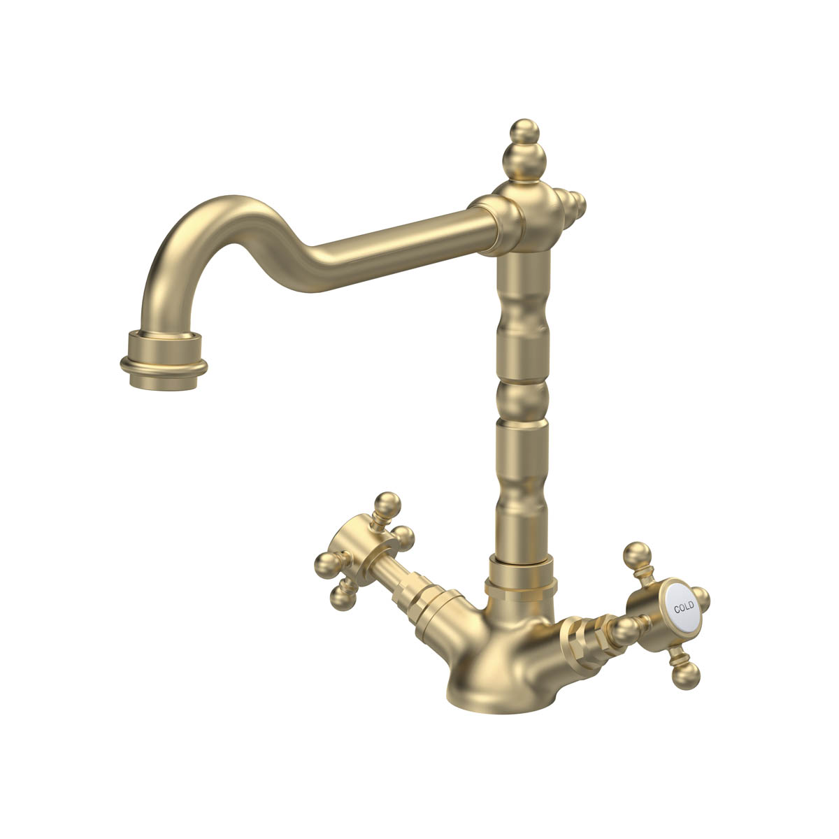 Nuie French Classic Traditional Mono Kitchen Tap - Brushed Brass (20371)