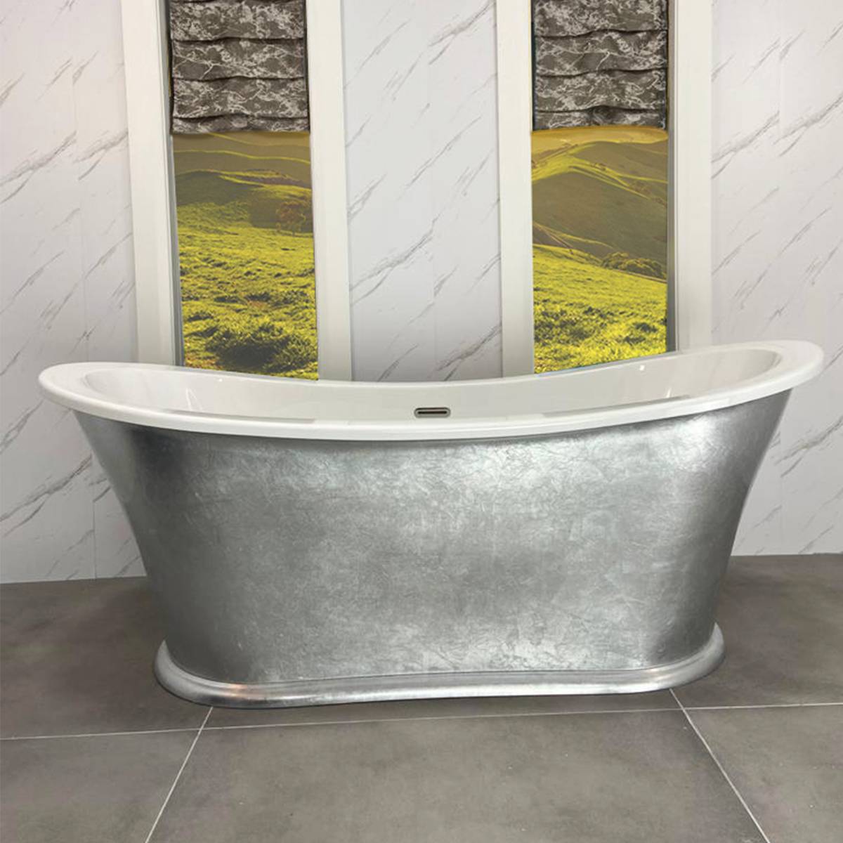 La Rochelle 1700mm Luxury Double Slipper Freestanding Bath - Silver Leaf Finish (11000)