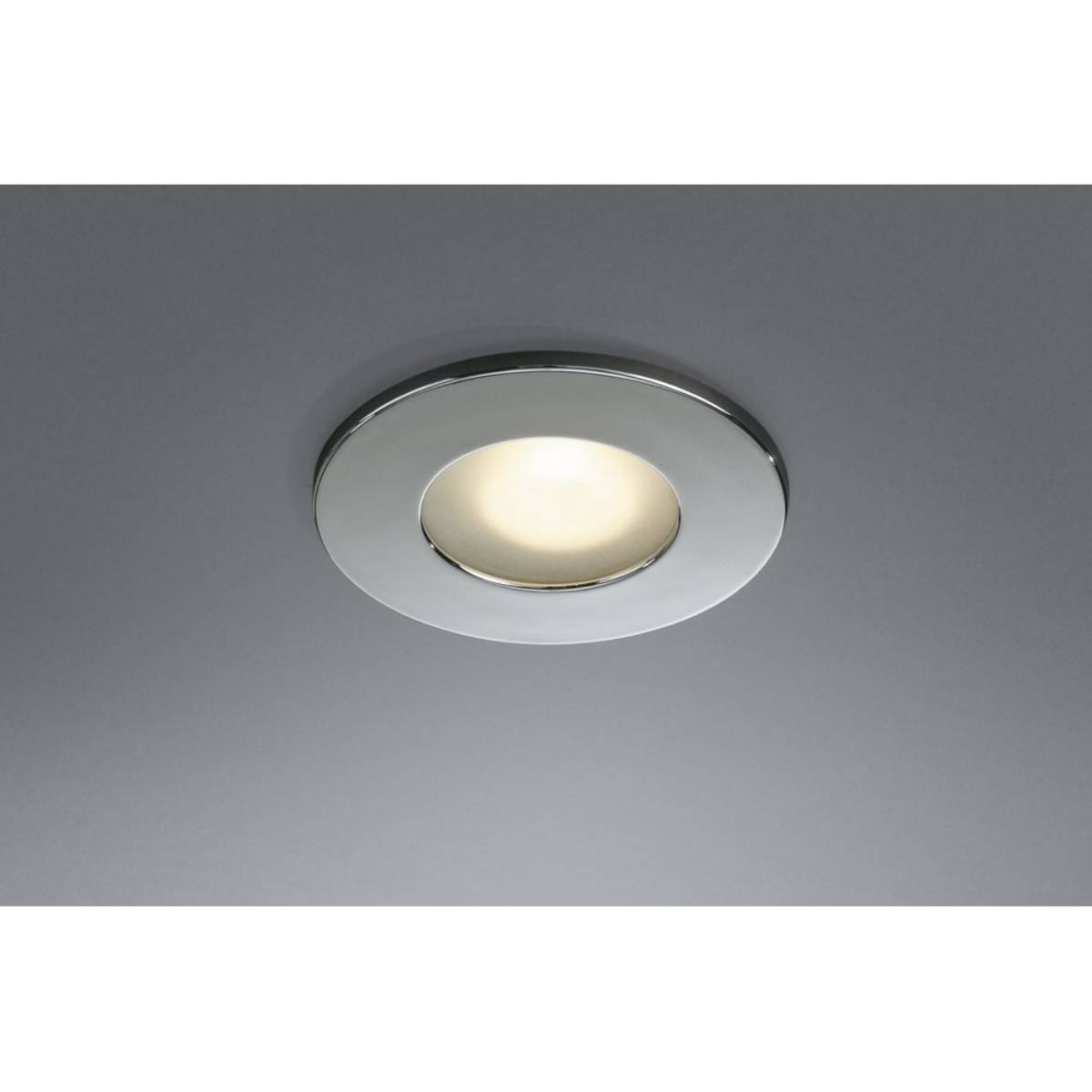 LED Satin Chrome Bathroom Ceiling Downlighter & Cool White Bulb (5233)
