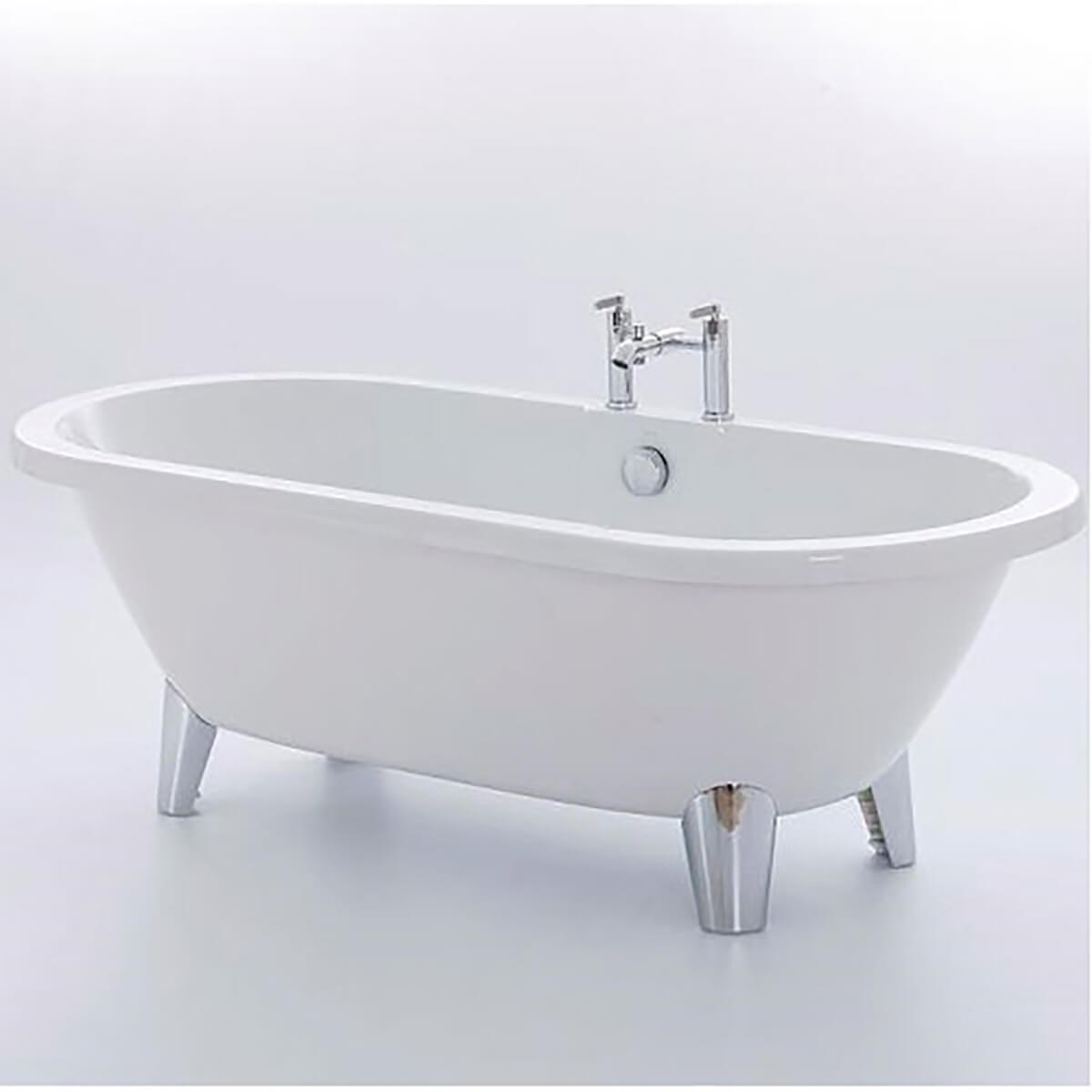 Viktor Benson Arc Flat Top Freestanding Bath with Modern Chrome Feet (11250)