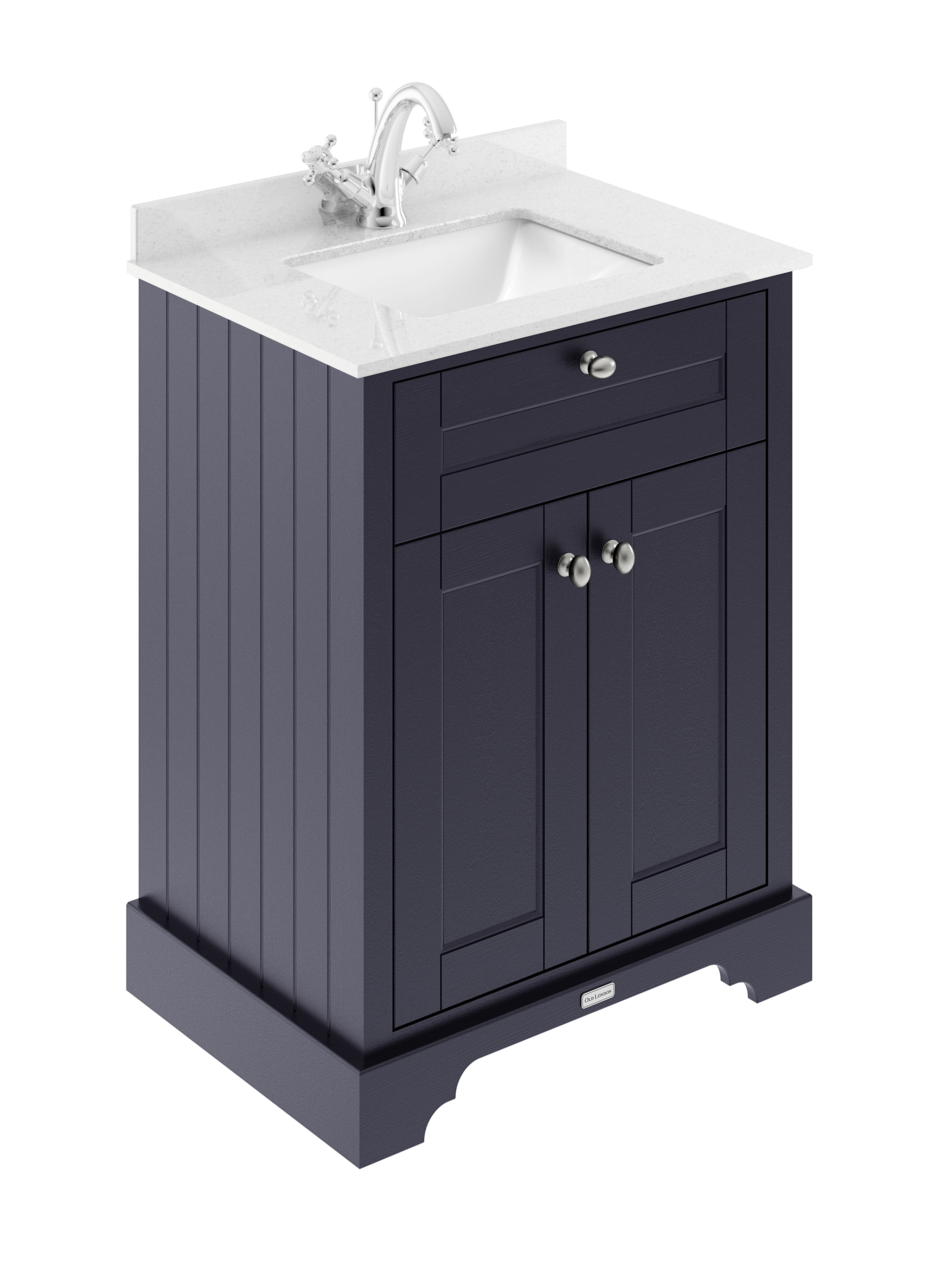 Hudson Reed Traditional Old London Twilight Blue 600mm Cabinet & Marble Top 1 Tap Hole