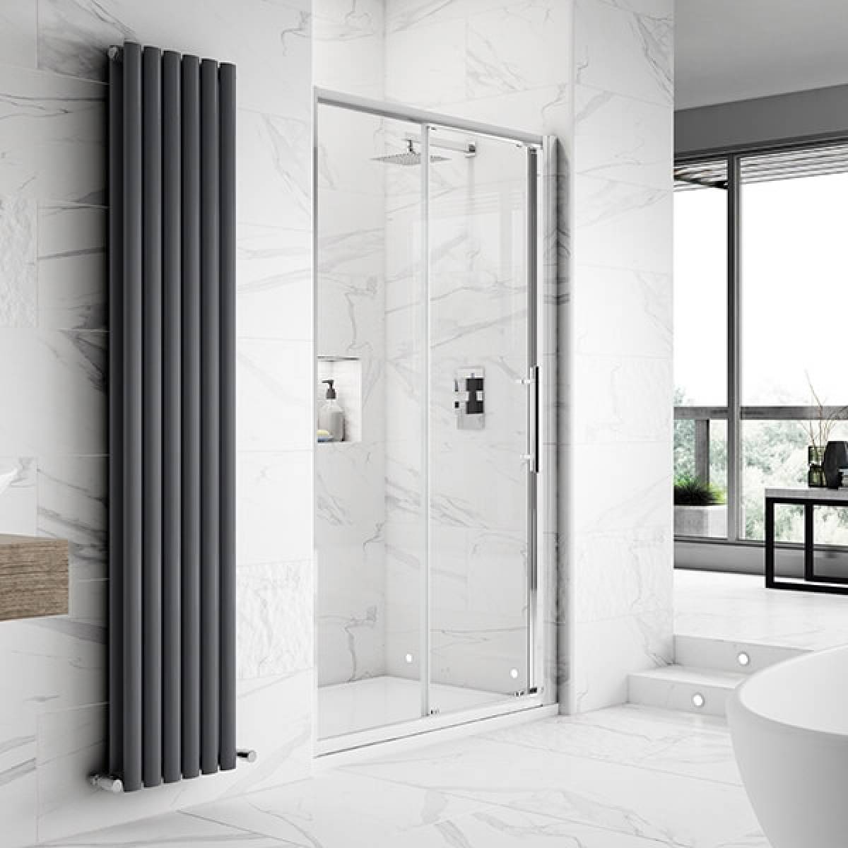 Hudson Reed Apex 1200mm Sliding Shower Door with Square Handle M1200SS-E8 (10263)