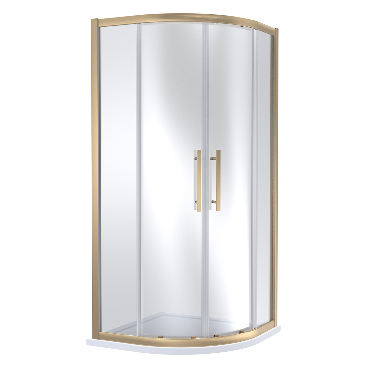 Hudson Reed 800mm Quadrant Shower Enclosure with Square Handle - Brushed Brass