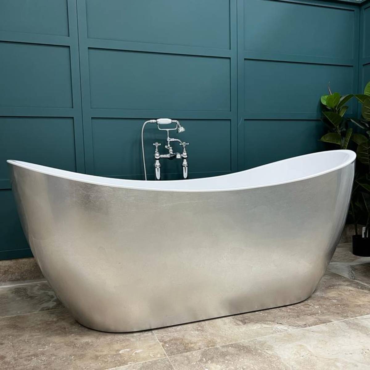 Marseille 1700mm Luxury Freestanding Bath - Silver Leaf Finish (15661)