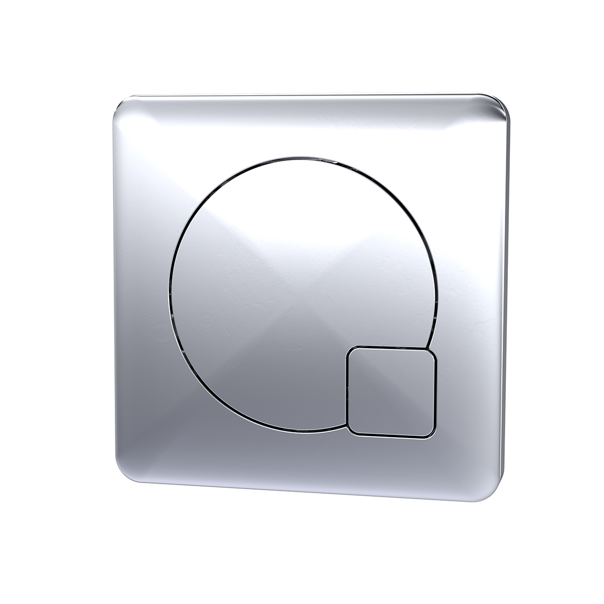 Nuie Square Dual Flush Push Button - Chrome