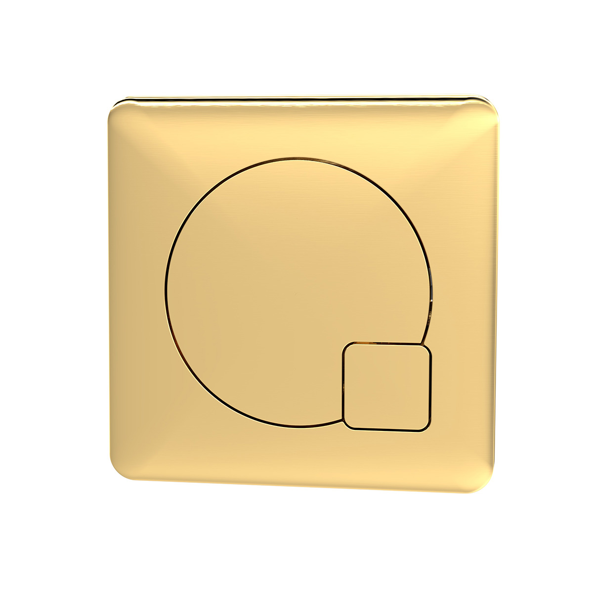 Nuie Square Dual Flush Push Button - Brushed Brass