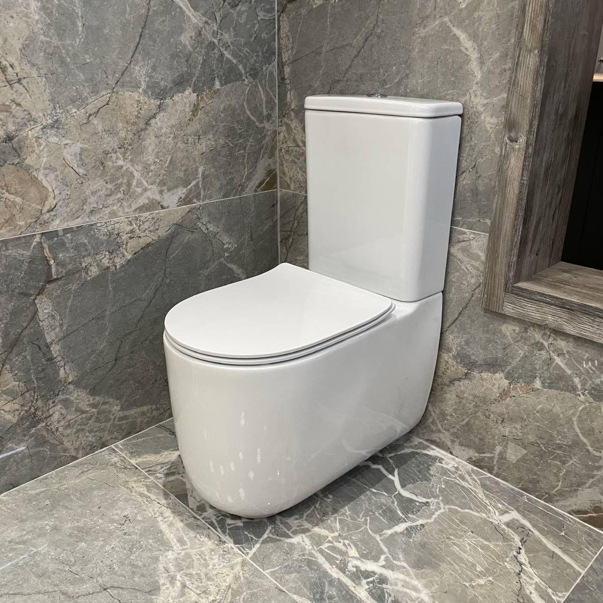 Olympia Milady Fully Back to Wall Close Coupled Toilet & Soft Close Seat (10763)