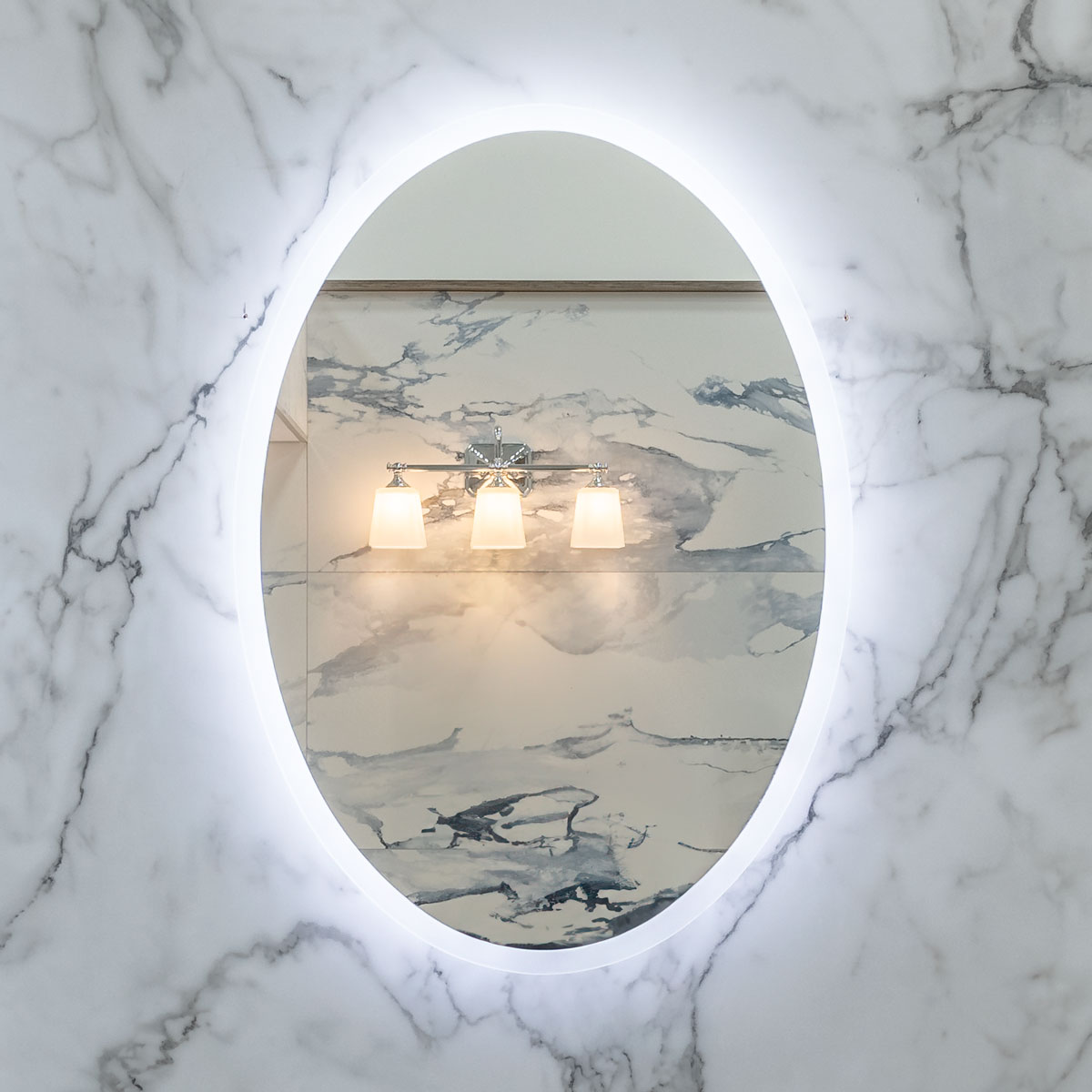 Rose Oval Backlit LED Mirror with Demister