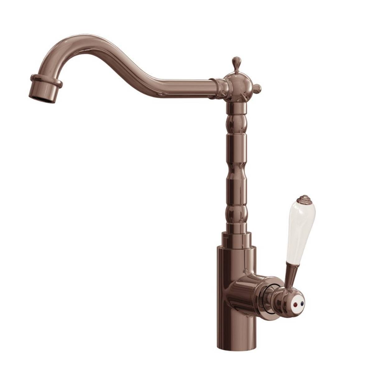 Empire Traditional Style Kitchen Sink Mixer with Swivel Spout & Single Lever - Brushed Copper Finish (10957)