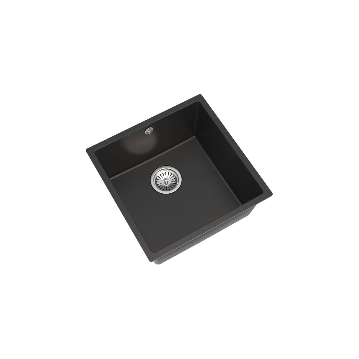 Ellsi Comite Granite Single Bowl Undermount Kitchen Sink & Waste - Matt Black (12019)