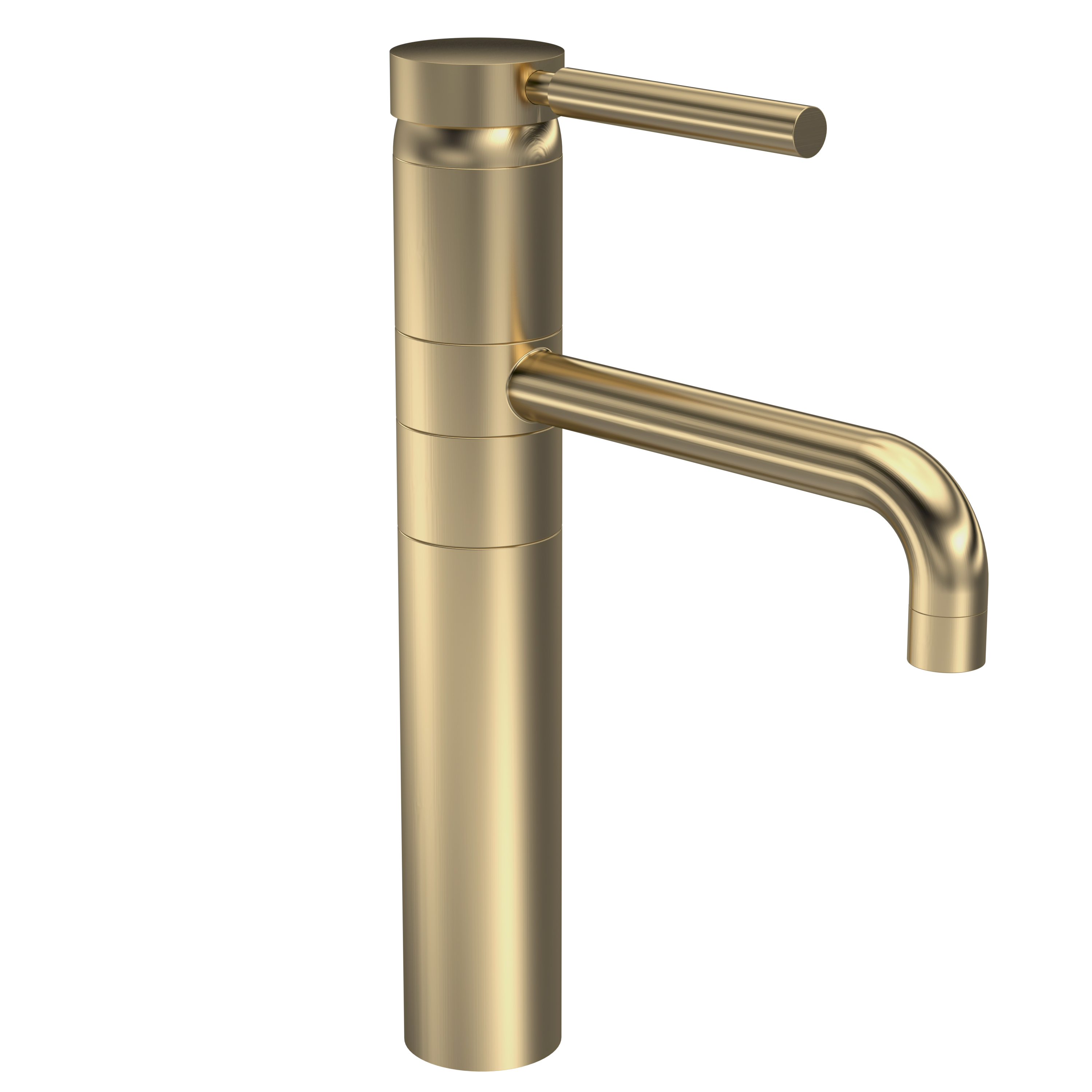 Hudson Reed Tec Single Lever High Rise Mixer - Brushed Brass (18852)