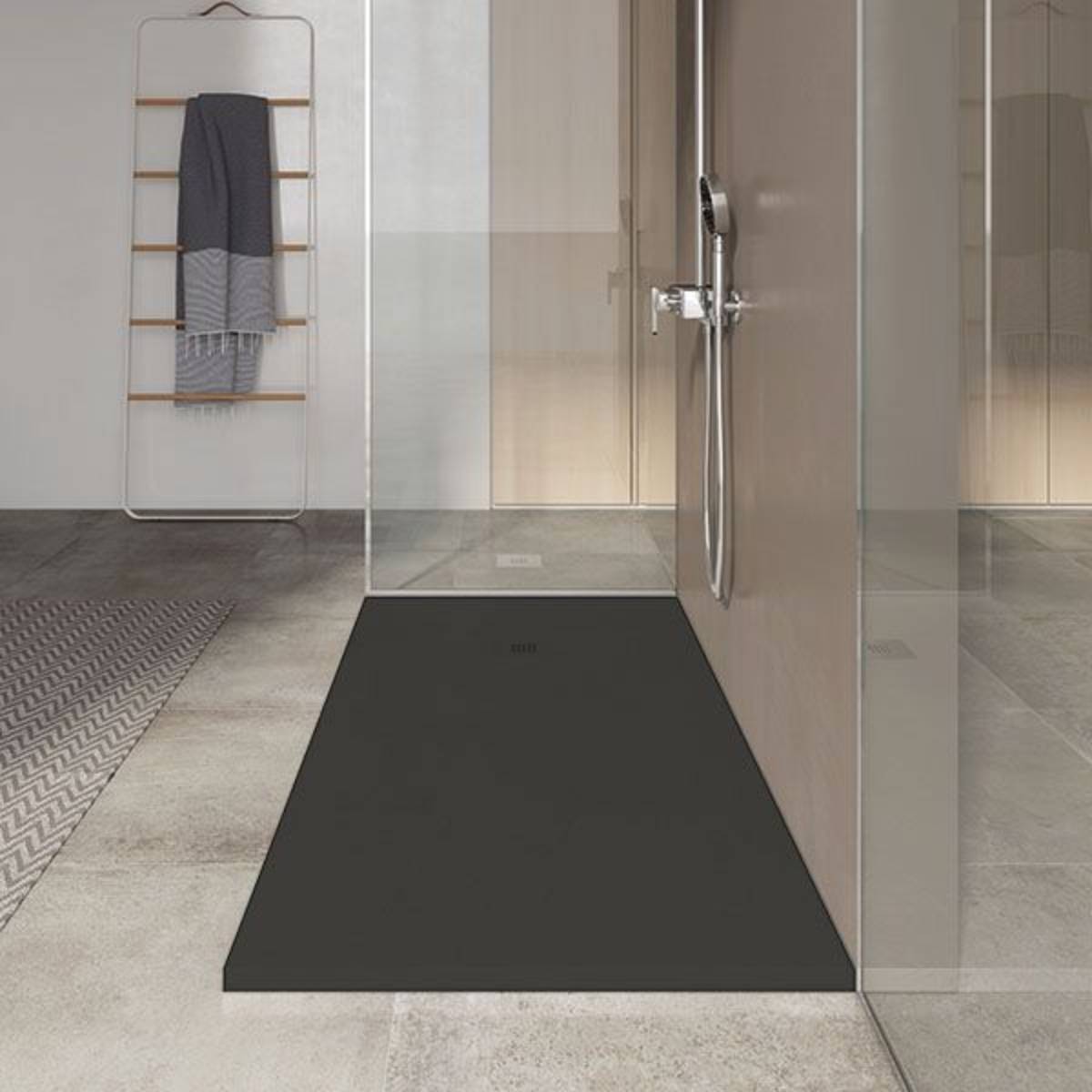 Poalgi 1000 x 1000mm Slate Wetroom Tray - Antracita