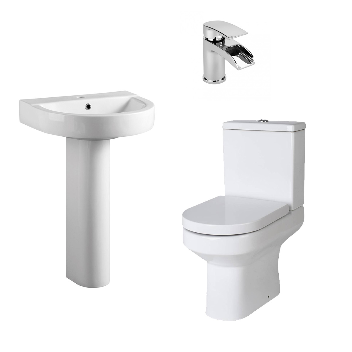 Modern Round Basin, Toilet & Tap Pack