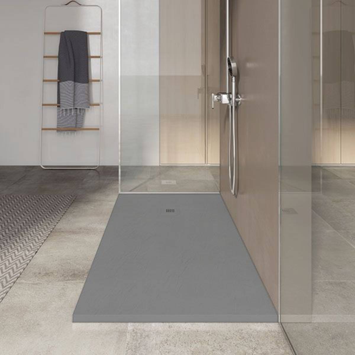 Poalgi 1500 x 700mm Slate Wetroom Tray - Cemento