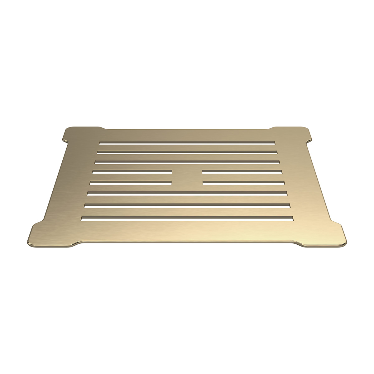 Nuie 90mm White Shower Trap including Metal Cover - Brushed Brass (16337)