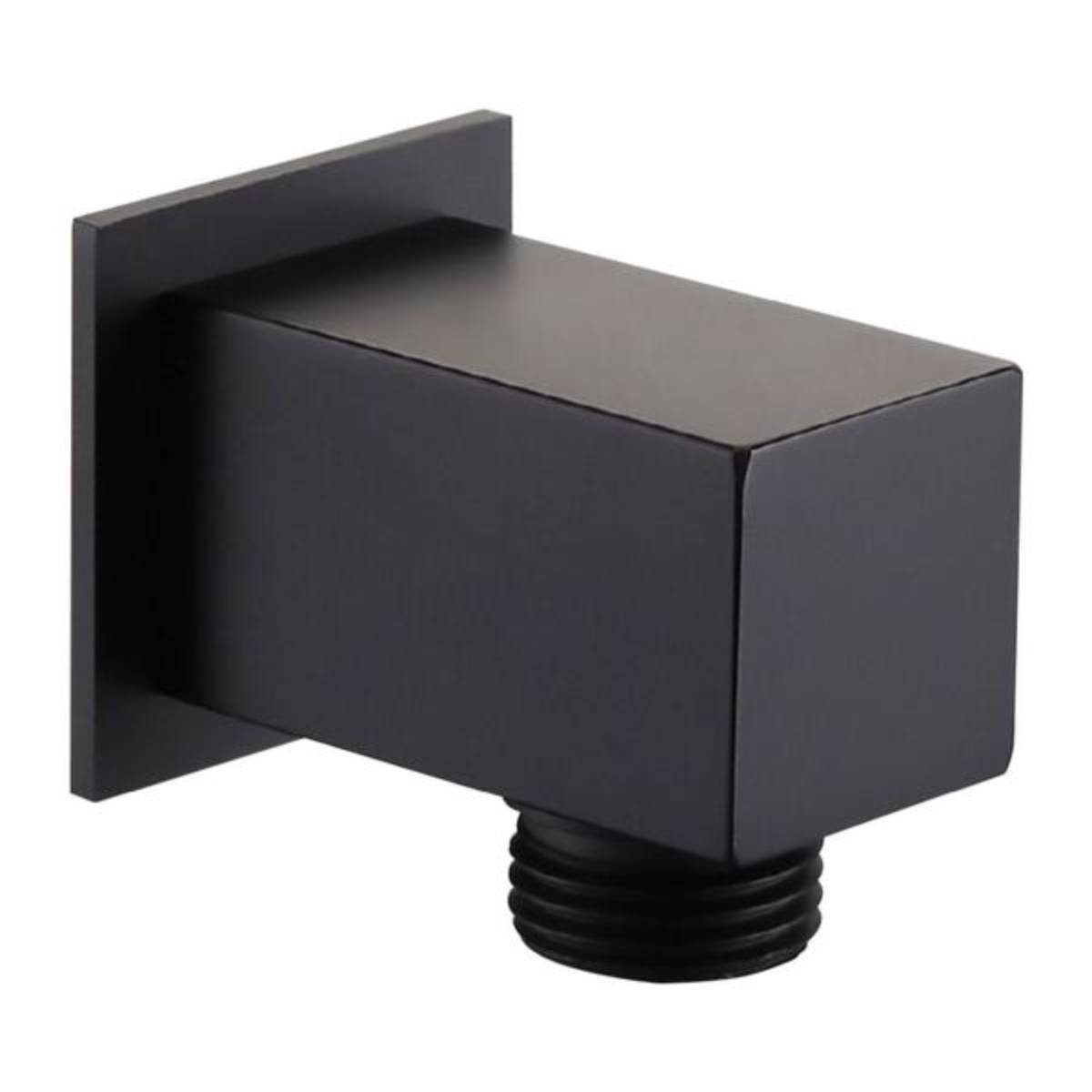 Matt Black Square Wall Outlet Elbow (7555)