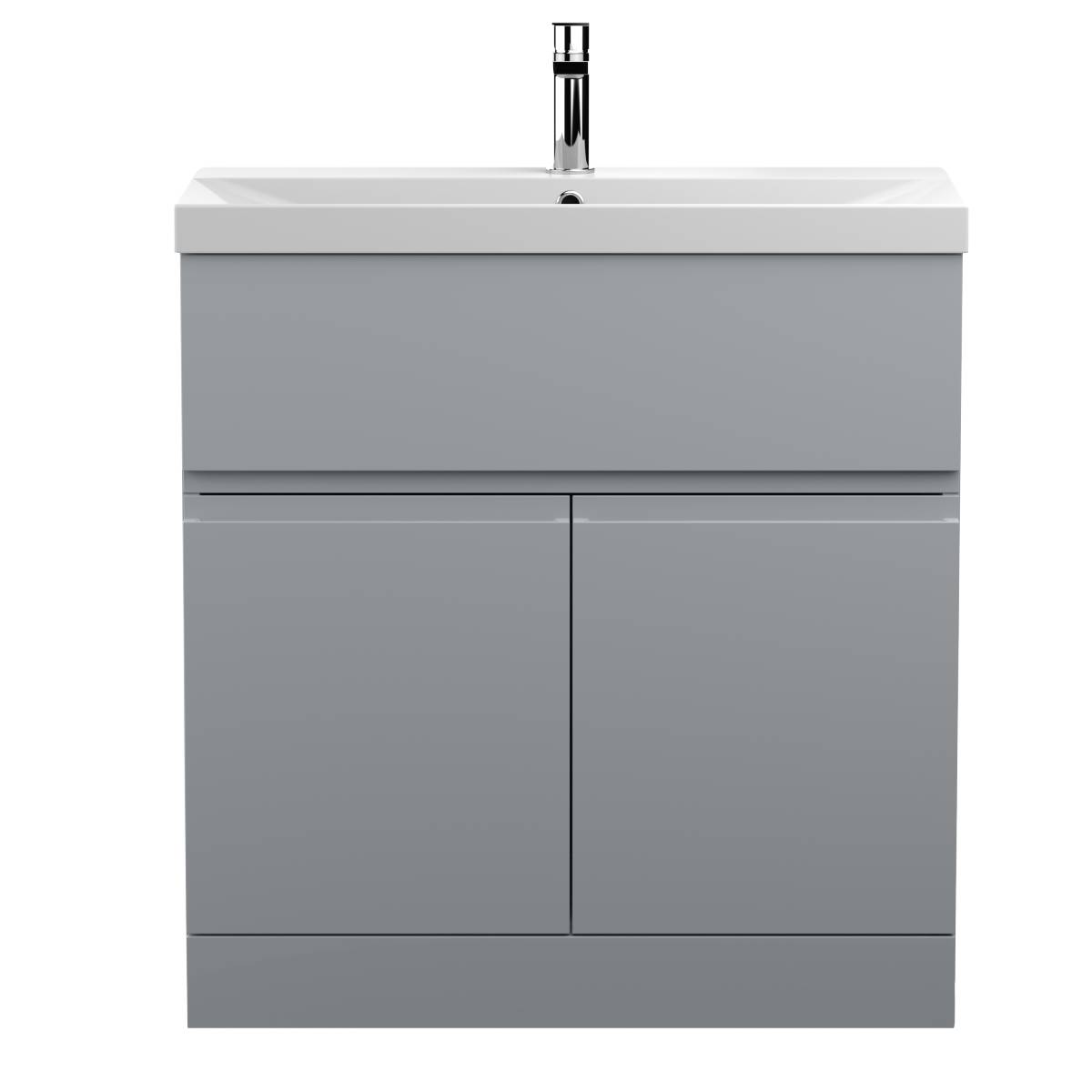 Hudson Reed Urban 800mm Floorstanding Vanity Unit & Thin-Edged Basin - Satin Grey URB205D (13084)
