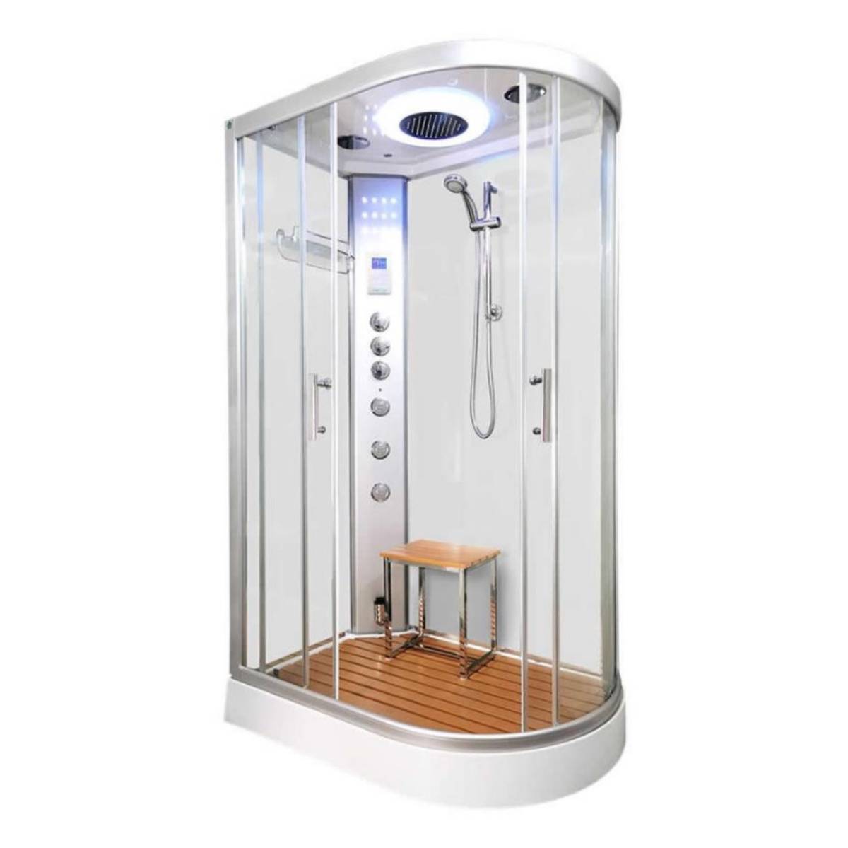 Vidalux Clearwater 1200mm Steam Shower Enclosure Left Hand - White (11495)
