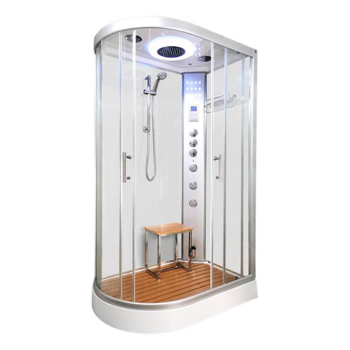 Vidalux Clearwater 1200mm Steam Shower Enclosure Right Hand - White (11498)