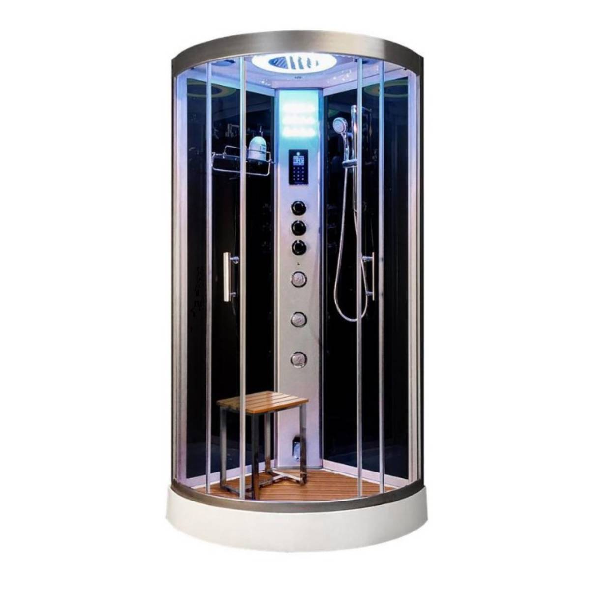 Vidalux Essence 900mm Steam Shower Enclosure - Black (11502)