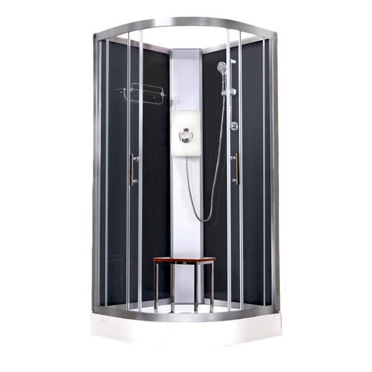 Vidalux Pure Electric 800mm Shower Cabin Black - Lux White 9.5KW (11632)