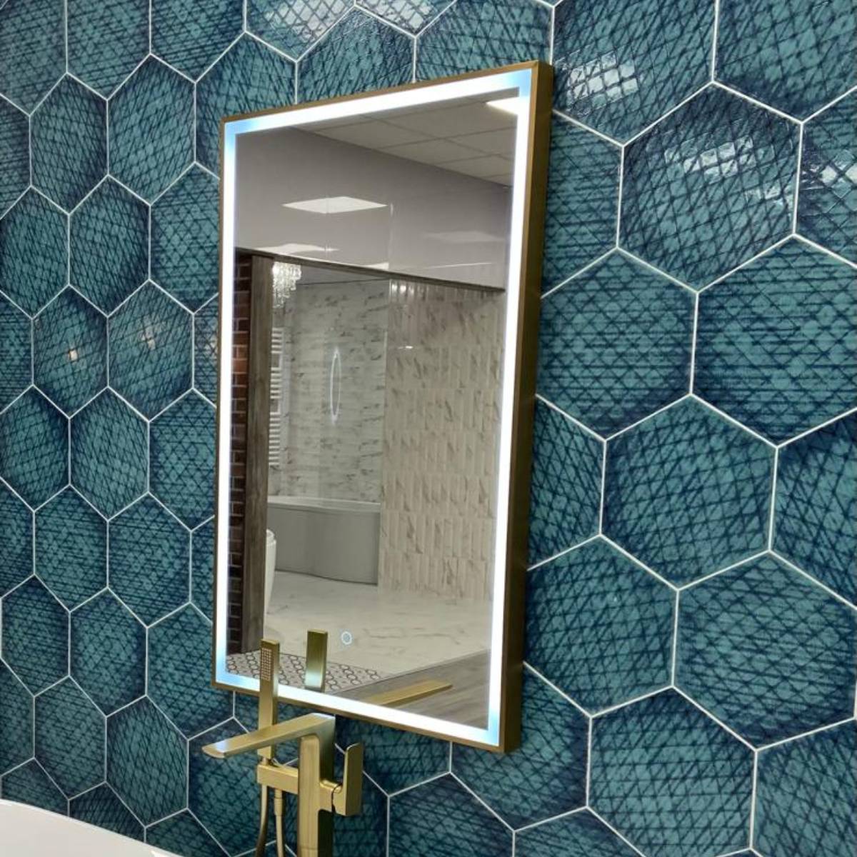 Clear Look Winchcombe 1000 x 600mm Bluetooth LED Brushed Brass Mirror (12079)