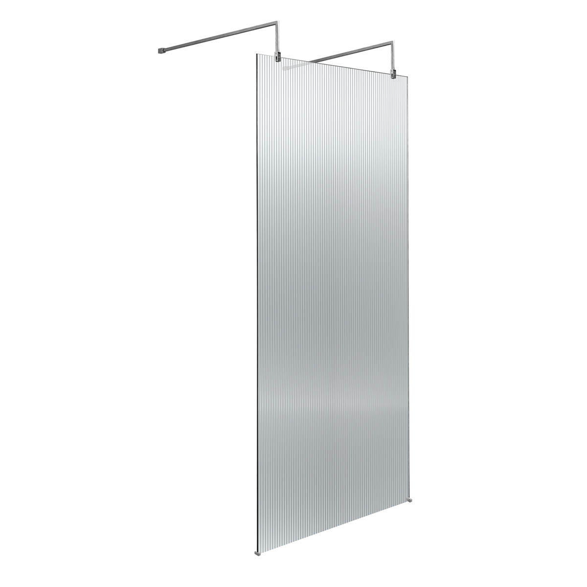 Hudson Reed 800mm Fluted Wetroom Screen with Arms & Feet - Chrome