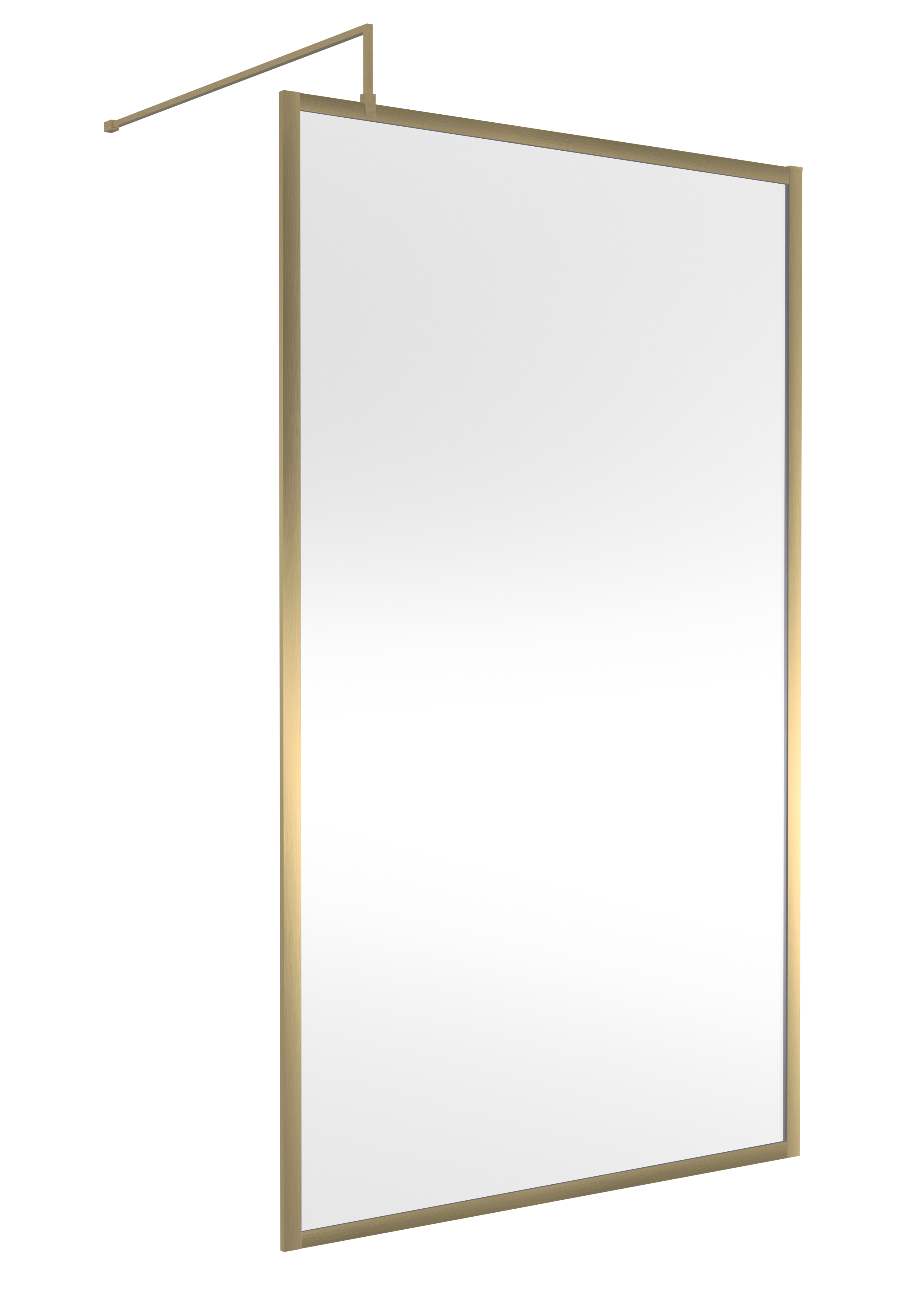 Hudson Reed Full Outer Frame Wetroom Screen 1950x1200x8mm - Brushed Brass (18996)