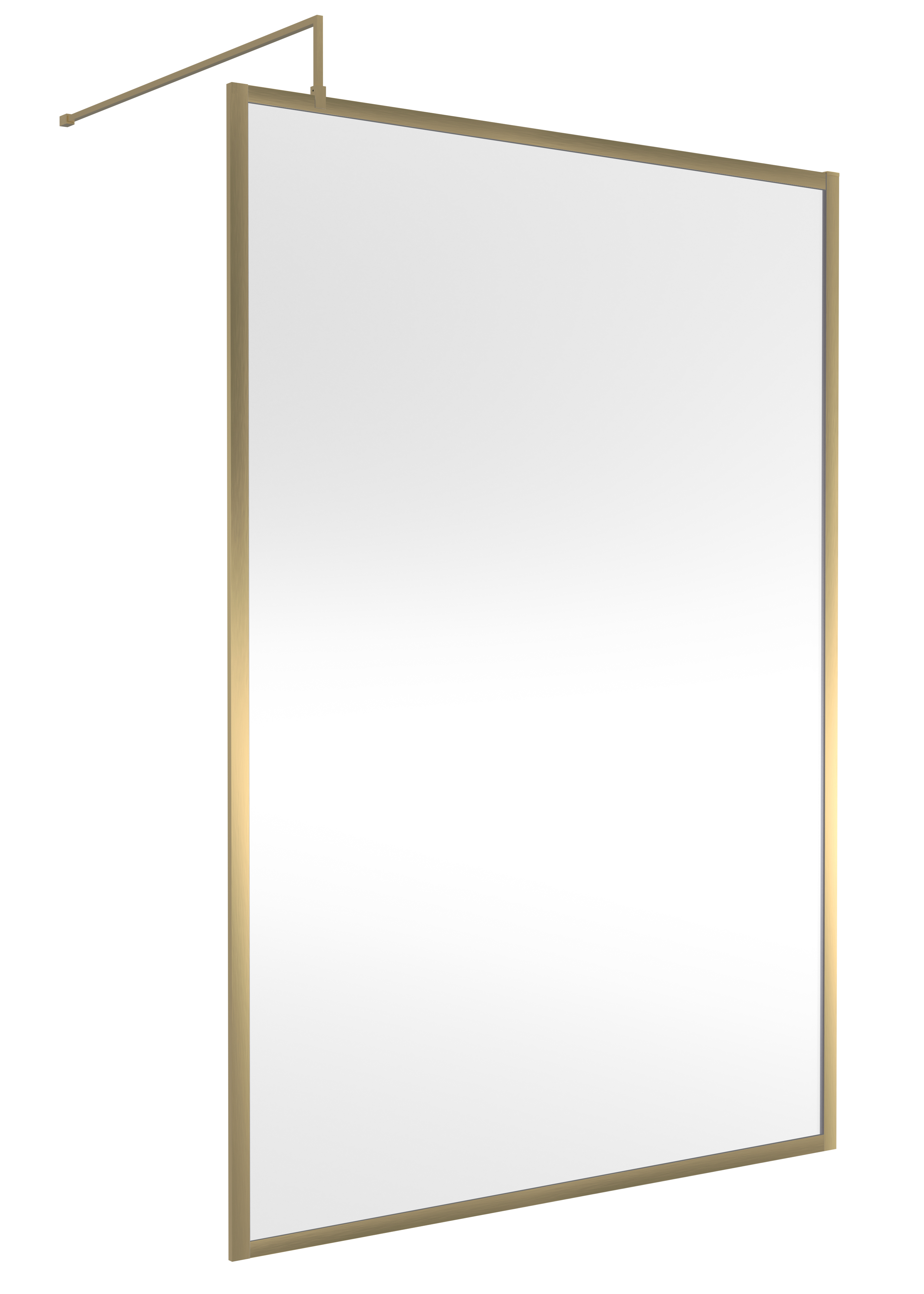 Hudson Reed Full Outer Frame Wetroom Screen 1950x1400x8mm - Brushed Brass (18901)